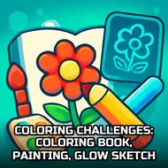 Coloring Challenges: Coloring Book, Painting, Glow Sketch - Neon Paint game