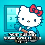 Paint Hue & By Number With Hello Kitty - Paint By Number game